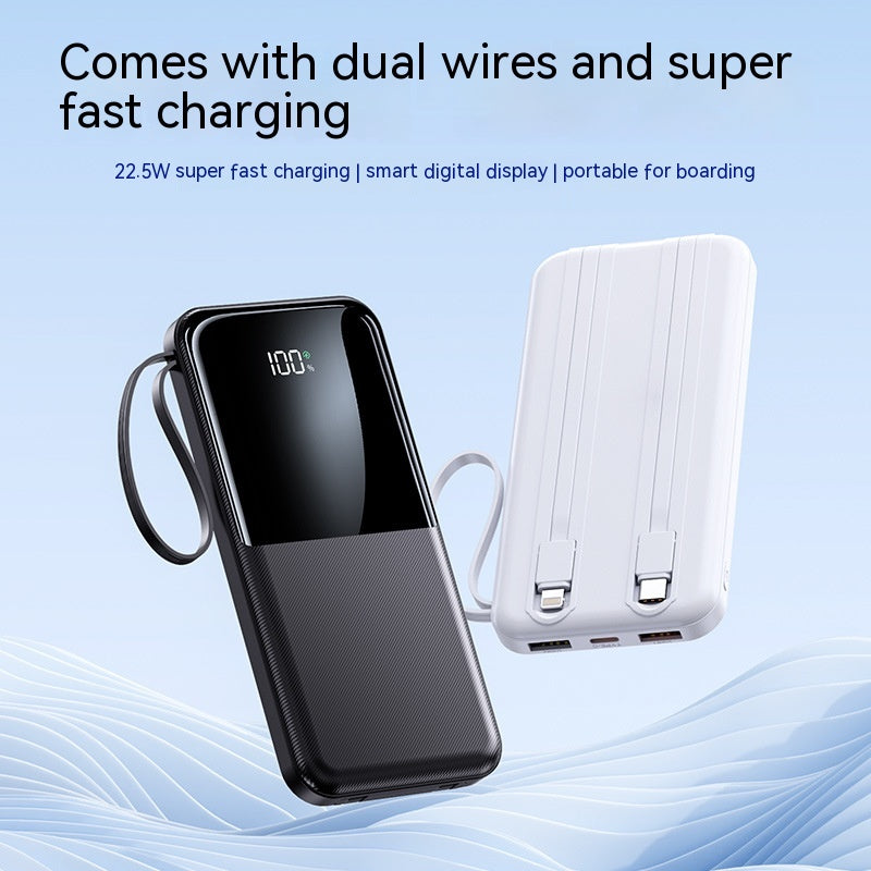 Fast Charge With Cable 20000mAh Large Capacity Ultra-thin Portable Mobile Power Pack