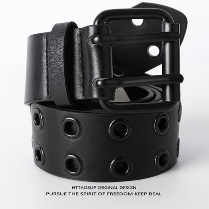 Workwear-style Vintage Belt Buckle Waist Chain Accessory