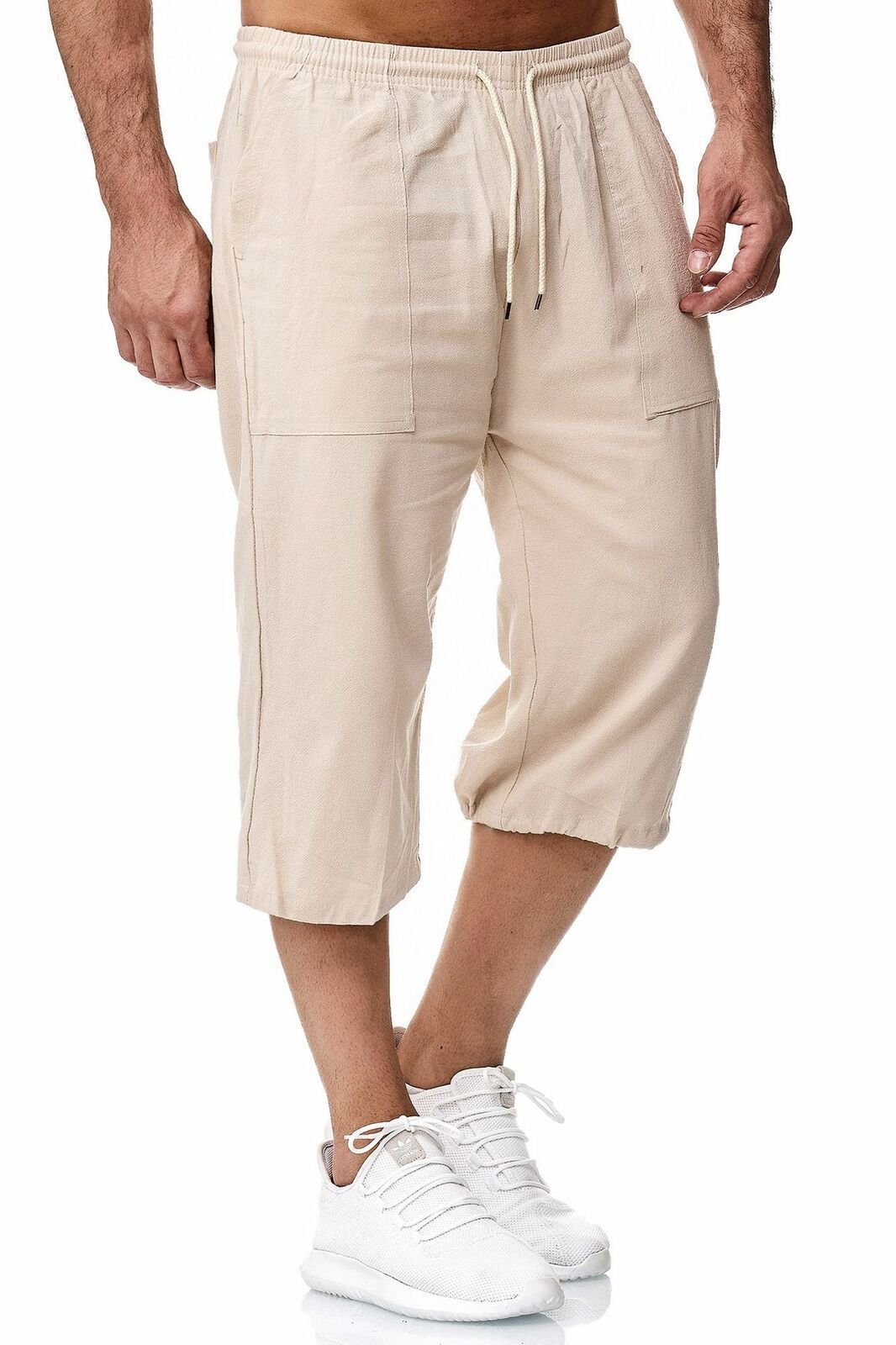 Amazon Europe And America 2026 Cross-Border Men's Casual Cotton-Linen Sports Pants Summer Cotton-Linen Cropped Casual Pants Men