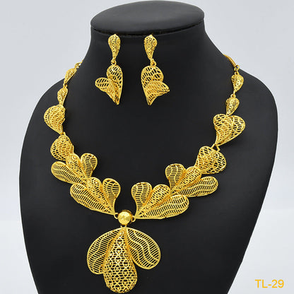 Gold Flower Jewelry Set