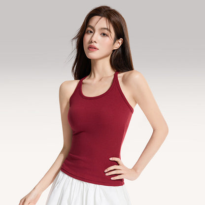 Womens Summer Slim-Fit One-Piece Back-Show Top