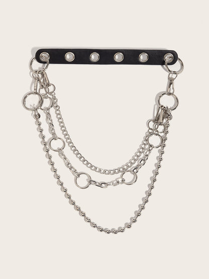 Fashionable And Versatile Double-layer Metal Belt Chain