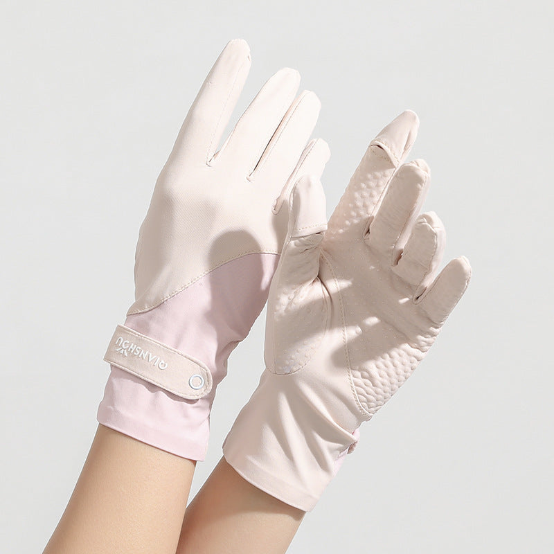 Sunscreen For Women Summer Ice-Feel Two-Finger Cut UV-Protective Thin Gloves