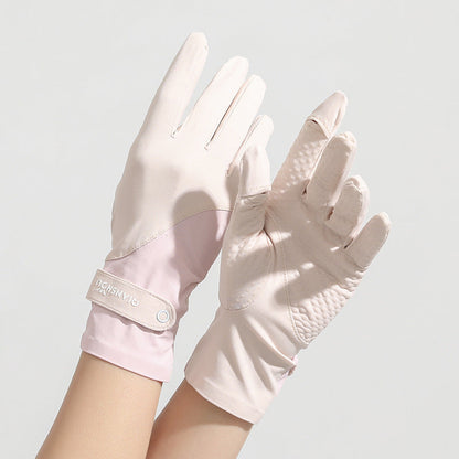 Sunscreen For Women Summer Ice-Feel Two-Finger Cut UV-Protective Thin Gloves