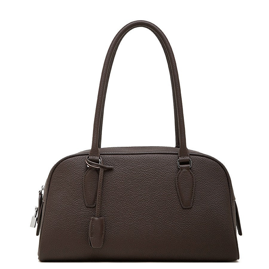 Leather Niche Shoulder Bag With A Long Handle