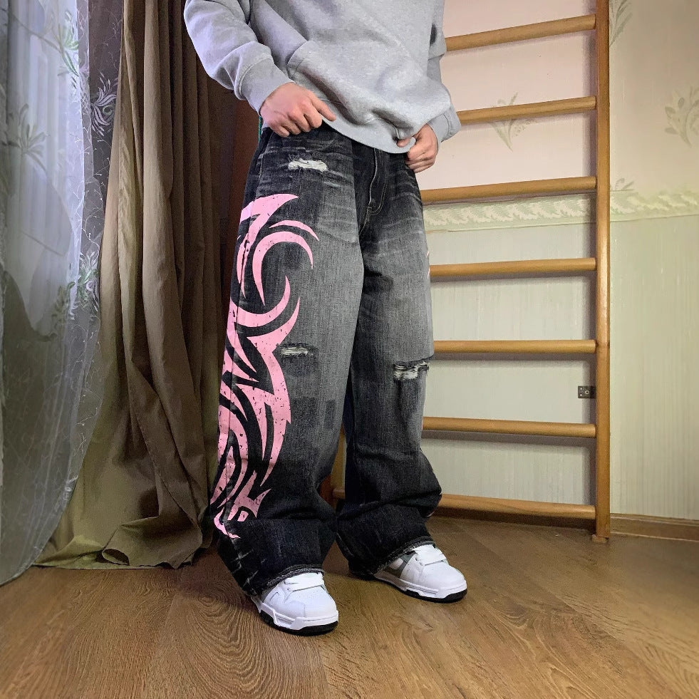 American Style Vibe Printed Jeans