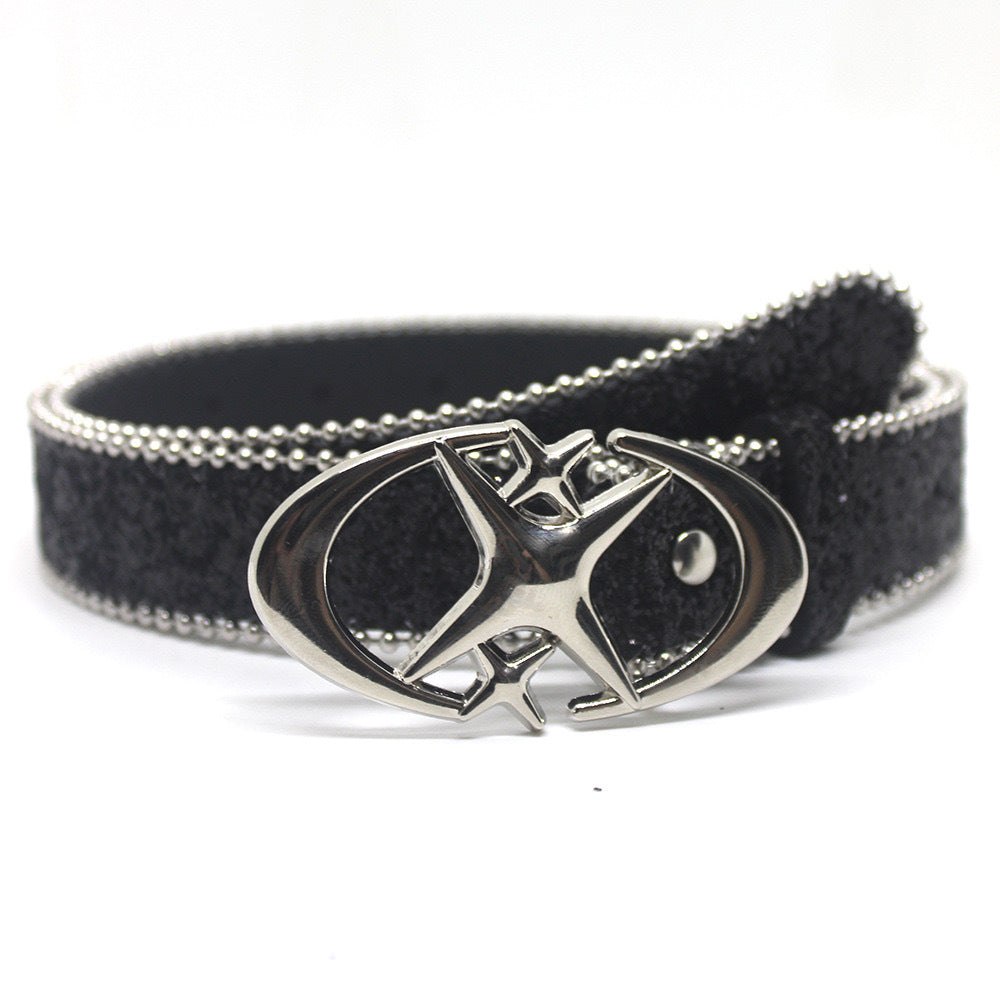 Trendy New Double Crescent Moon And Cross Sequined Waist Belt
