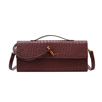 Womens Woven Soft Leather Shoulder Crossbody Bag