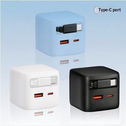 30W GaN Retractable Fast Charger Compatible With AC Multi-port Chargers