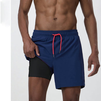 European And American Men's Sports Shorts, Outdoor Running Pants, Men's Fitness Training Pants, Moisture-Absorbent, Quick-Drying Loose Shorts
