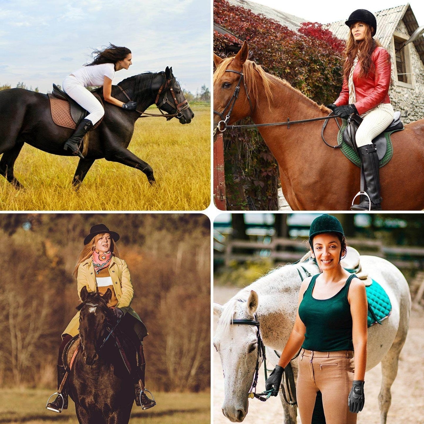 Ladies' Leather Equestrian Gloves