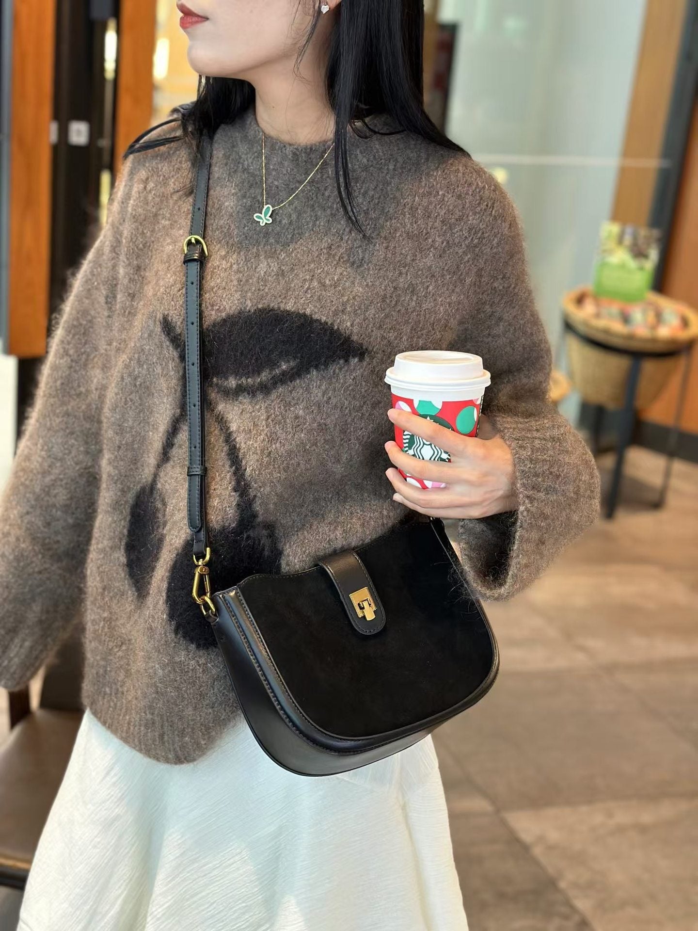 Soft First-layer Cowhide Shoulder And Crossbody Bag