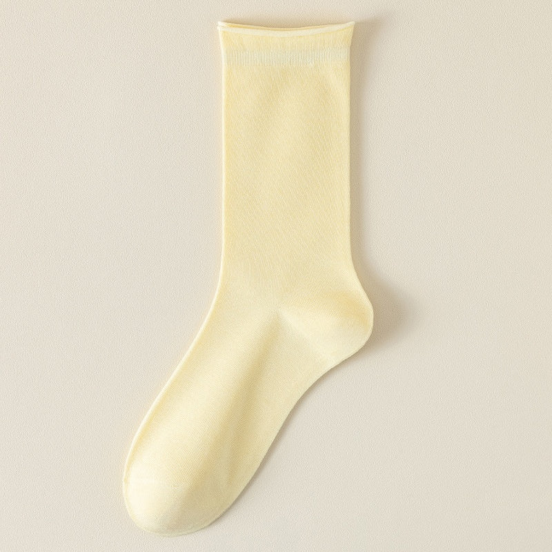 Springsummer Mid-calf Socks For Women Made Of Silk