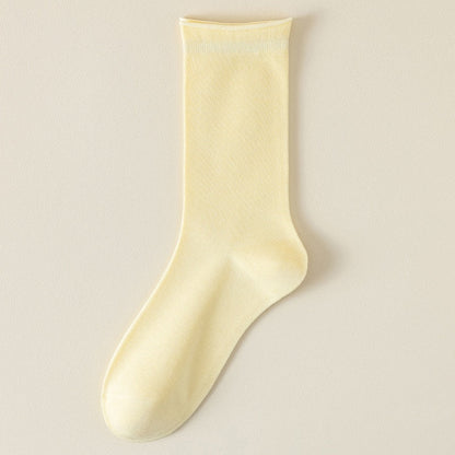 Springsummer Mid-calf Socks For Women Made Of Silk