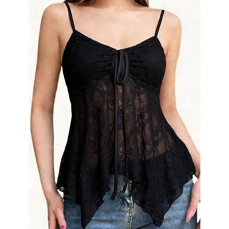 Womens Mesh Fitted Camisole Top