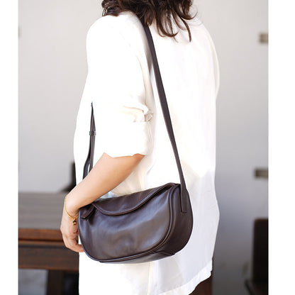 First-layer Cowhide Genuine Leather Crossbody Bag