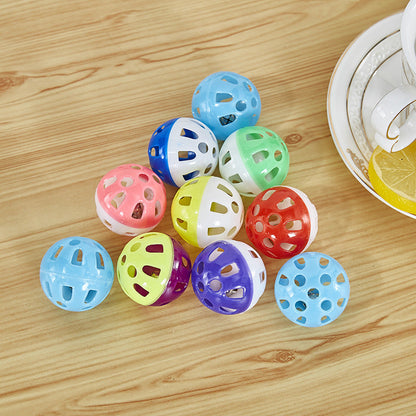 Pet Cat Toy Hollow Out Plastic Bell Interactive Sounding Supplies