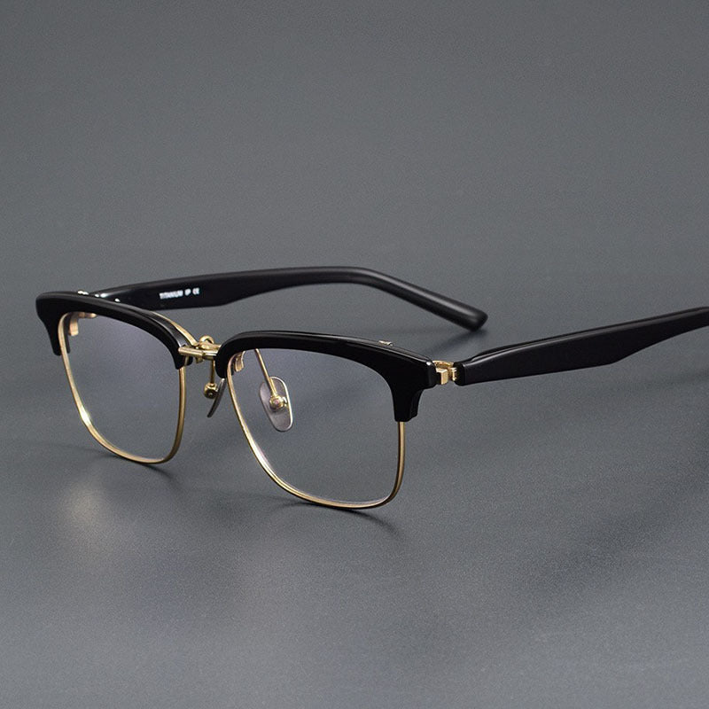 Mens Myopic Eyeglass Frames For Wide Faces, Pure Titanium Version