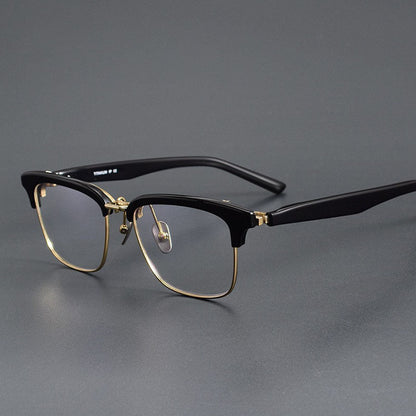 Mens Myopic Eyeglass Frames For Wide Faces, Pure Titanium Version