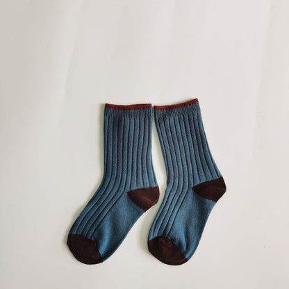 Leopard-print Plaid Coffee-colored Childrens Socks