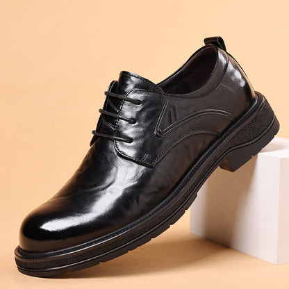 Leather Shoes For Men Genuine Leather Casual Business Formal Breathable With Thick Soles