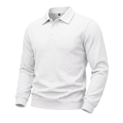 Mens Relaxed Fit Jacquard Textured Casual All Matching Long Sleeve Hoodie