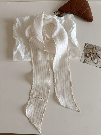 Korean-style Retro Floral Long Silk Scarf