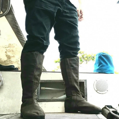 New Mens Round-toe Mid-calf Boots