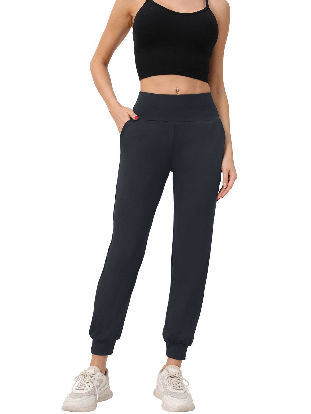 Cross-Border New European And American Women's Loose Sports Pants Running Training Leggings Pocket Casual Quick-Drying Fitness Pants