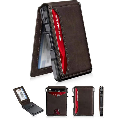 Cross-border Carbon-fiber Leather Case Aluminum Holder Card