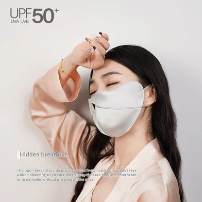 Silk Sun Protection Face Mask Full Face And Neck Coverage UV Protection