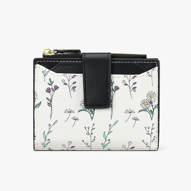 Womens Multifunctional Floral Short Wallet