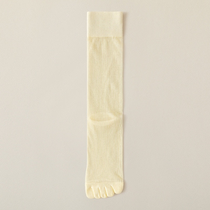 Five-toe Socks For Women Summer Thin Mid-calf Socks Sweat-absorbing And Deodorant