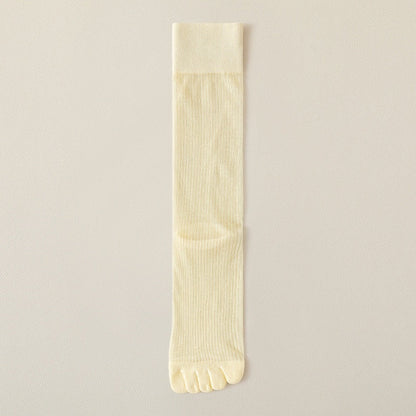 Five-toe Socks For Women Summer Thin Mid-calf Socks Sweat-absorbing And Deodorant