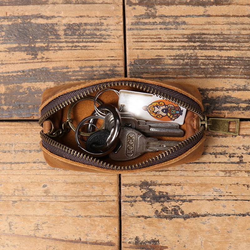 New Men's Genuine Leather Texture Coin Purse, Women's Key Case And Multi-functional Hand-held Storage Case For Foreign Trade Distribution