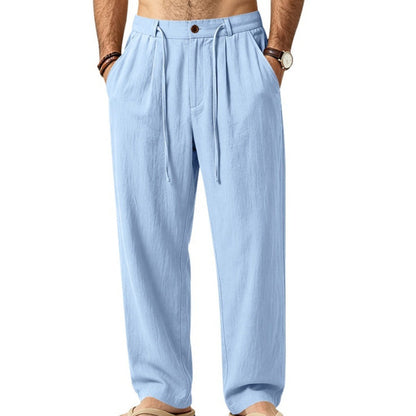 Loose-fit Mens Casual Straight-leg Trousers