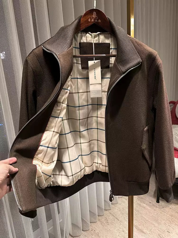 Cotton-lined Warm Casual Business Wool Jacket Coat