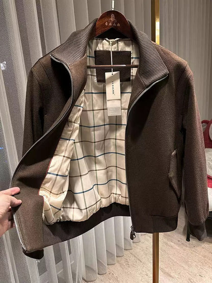 Cotton-lined Warm Casual Business Wool Jacket Coat