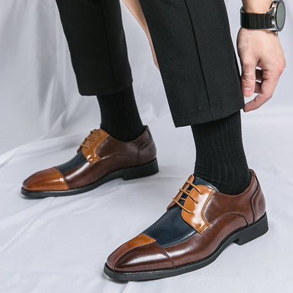 Men's Large Size Square Toe Leather Shoes