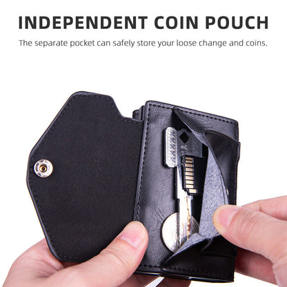 Anti-Scan RFID Card Holder PU Leather Coin Purse Demagnetization-Proof Multi-Card Wallet
