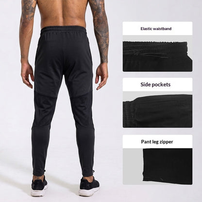 Mens Loose-Fit Quick-Drying Sports Pants With Side Pockets