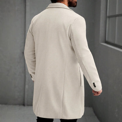 Solid-color Wool Mid-length Coat