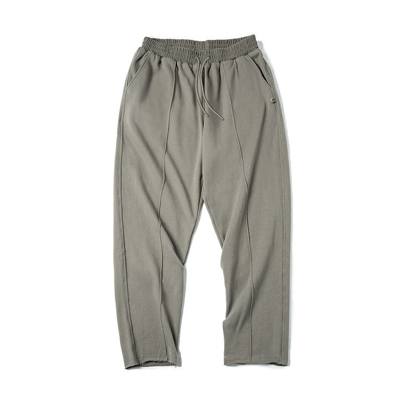Marden Tooling Retro Tapered 3D Cutting Hemming Knitted Sweatpants