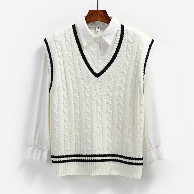 New Preppy-Style Knitted Vest For Women