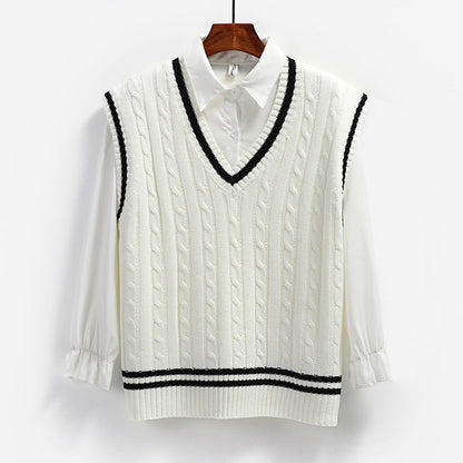 New Preppy-Style Knitted Vest For Women