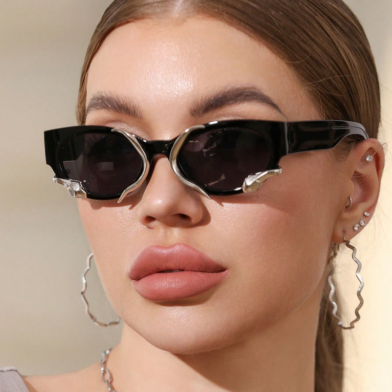 New And Same-style Three-dimensional Spirit Snake Retro Sunglasses