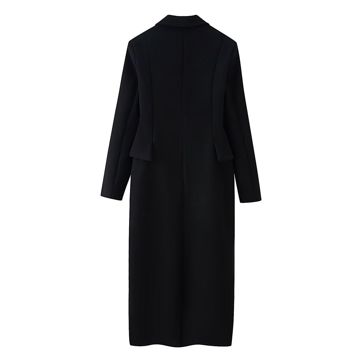 Fashionable Lapel Buttoned Flap Pocket Coat