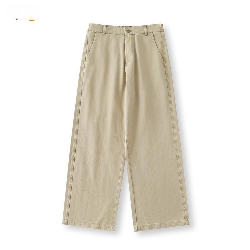 Versatile Mens Casual Pants Loose-fitting Straight-leg Wide-leg Style