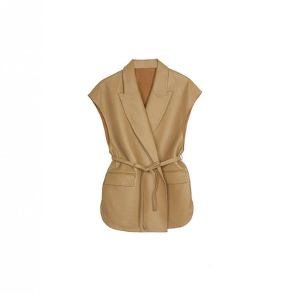 Womens Sleeveless PU Leather Vest For FallWinter Fashion Trends