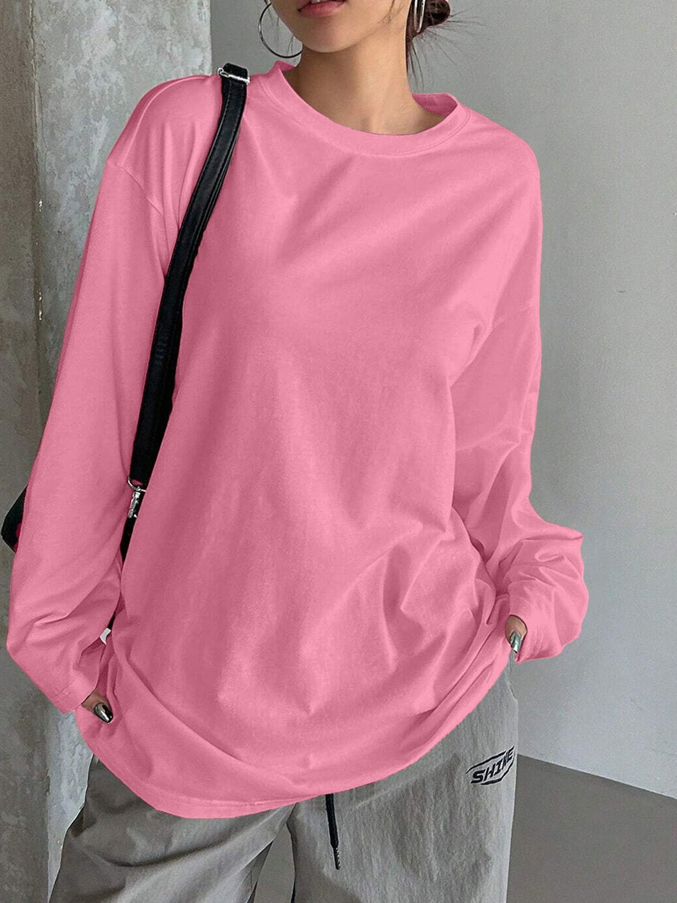 Interior Sunscreen Round Neck Long Sleeve Women's T-shirt Top